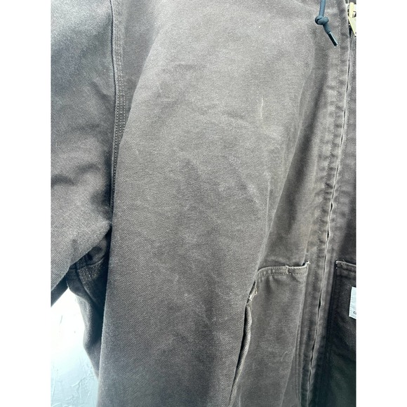 Carhartt Brown Canvas Jacket Coat Washed Duck Insulated Lined Men's Size XXL - Picture 9 of 11